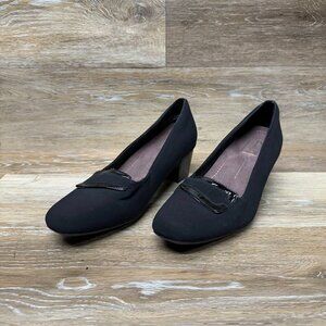 Clarks Levee Delta Black Leather Pump Women's Size 8.5